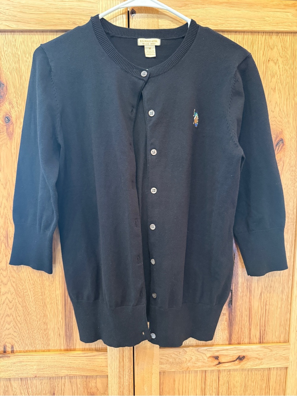 U.S. Polo Assn. Black cotton & polyester cardigan in size M